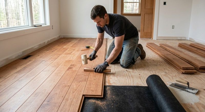 Cherry Floor Installation in Encinitas, CA