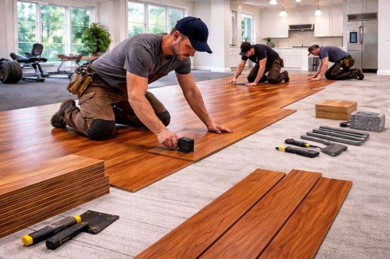 Cherry Floor Installation in Vista, CA