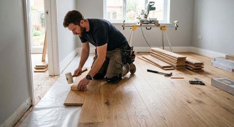 Dark Wood Floor Installation in San Diego, CA