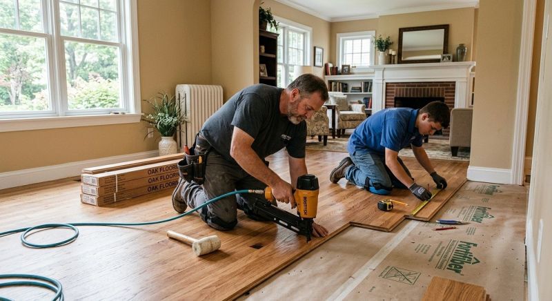 Oak Floor Installation in Solana Beach, CA